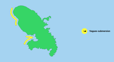 Forte houle : une partie de la côte caraïbe toujours en vigilance jaune