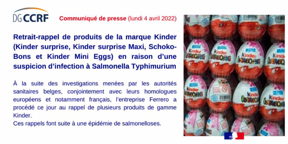 Salmonelle chez Kinder : Ferrero rappelle que les 'Kinder