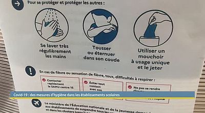 Coronavirus: des mesures d'hygiène dans les établissements scolaires