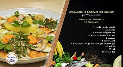 La Martinique dans l'assiette - Carpaccio de légumes aux agrumes