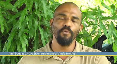 André-Judes Cadasse en cuisine avec Kamala Harris