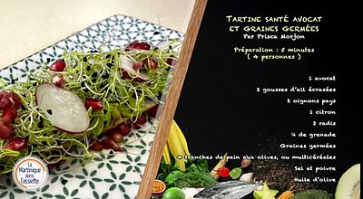 La Martinique dans l'Assiette - Tartine santé avocat et graines germées