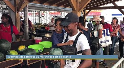 10 tonnes de pastèque au marché de Fort-de-France