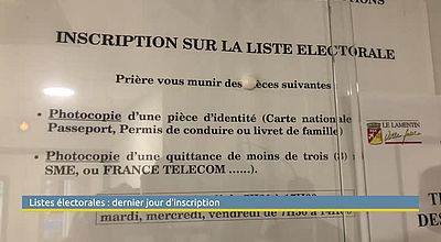 Listes électorales : dernier jour d'inscription