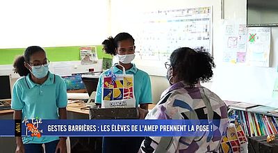 Gestes barrières : Les élèves de l'AMEP prennent la pose