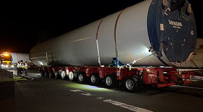 Acheminement Éoliennes : premier convoi des pièces