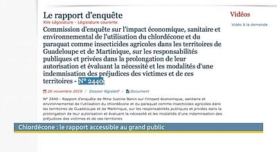 Le rapport sur le chlordécone accessible au grand public